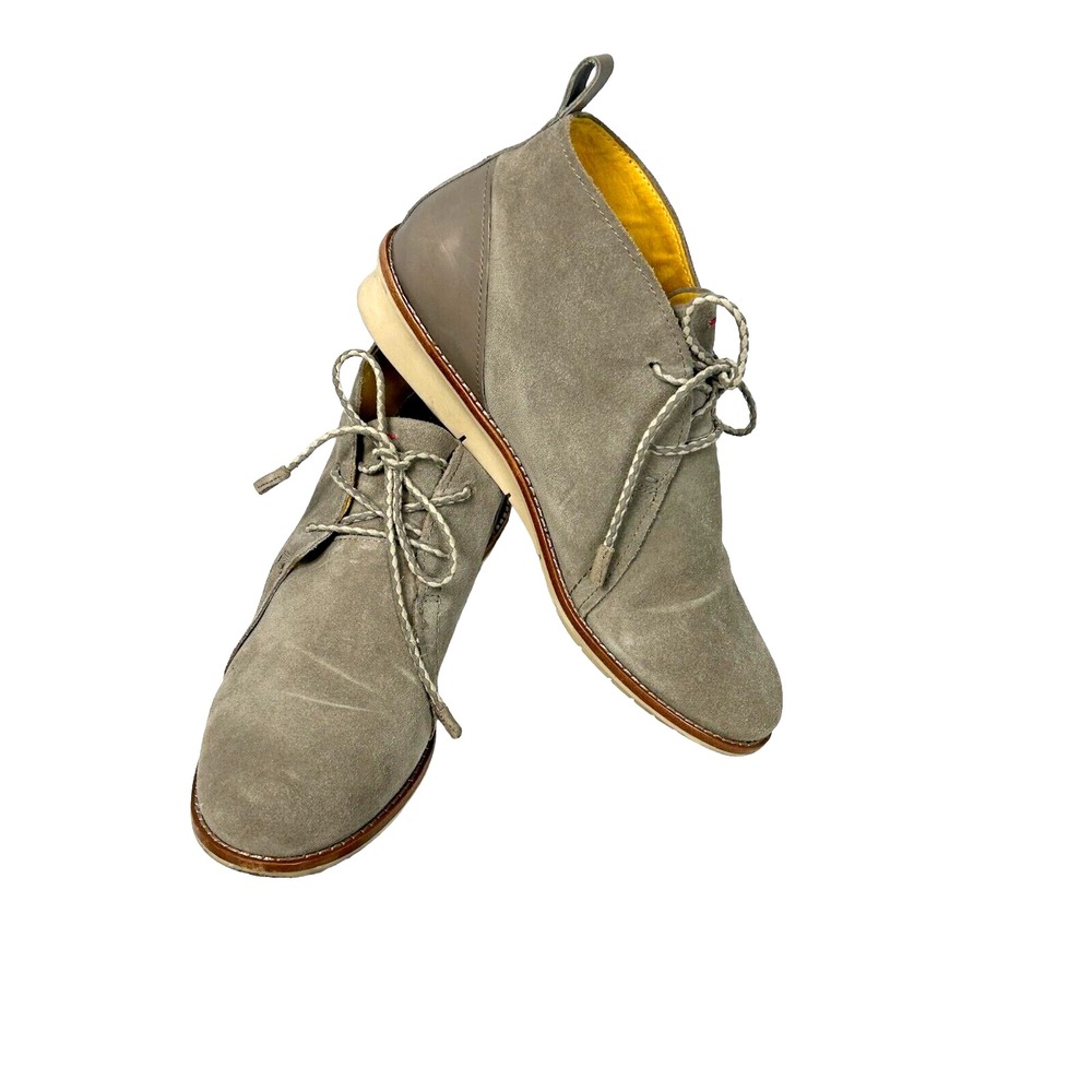 Ellen DeGeneres Ed Walhala Bootie Gray Leather Womens 9.5M Ankle Chukka Suede Rk